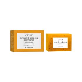 OUHOE Turmeric & Kojic Soap, Gentle Cleansing Skin Moisturizing Facial Body Care Soap (Option: 100g-108g-3.07*0.94*2.09inch)